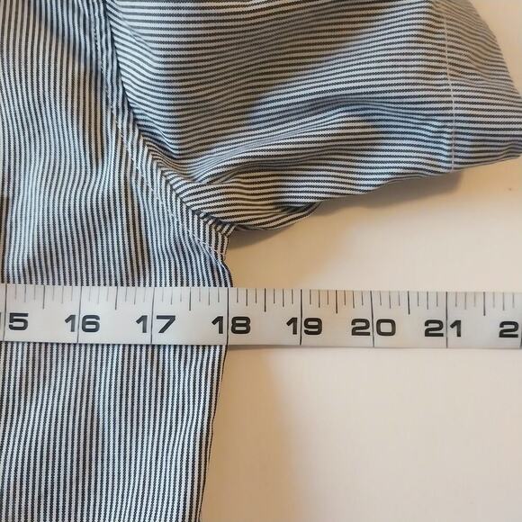 Everlane Pin Striped Button Down Shirt Size XS Navy Cotton Classic Casual Preppy - Picture 10 of 12